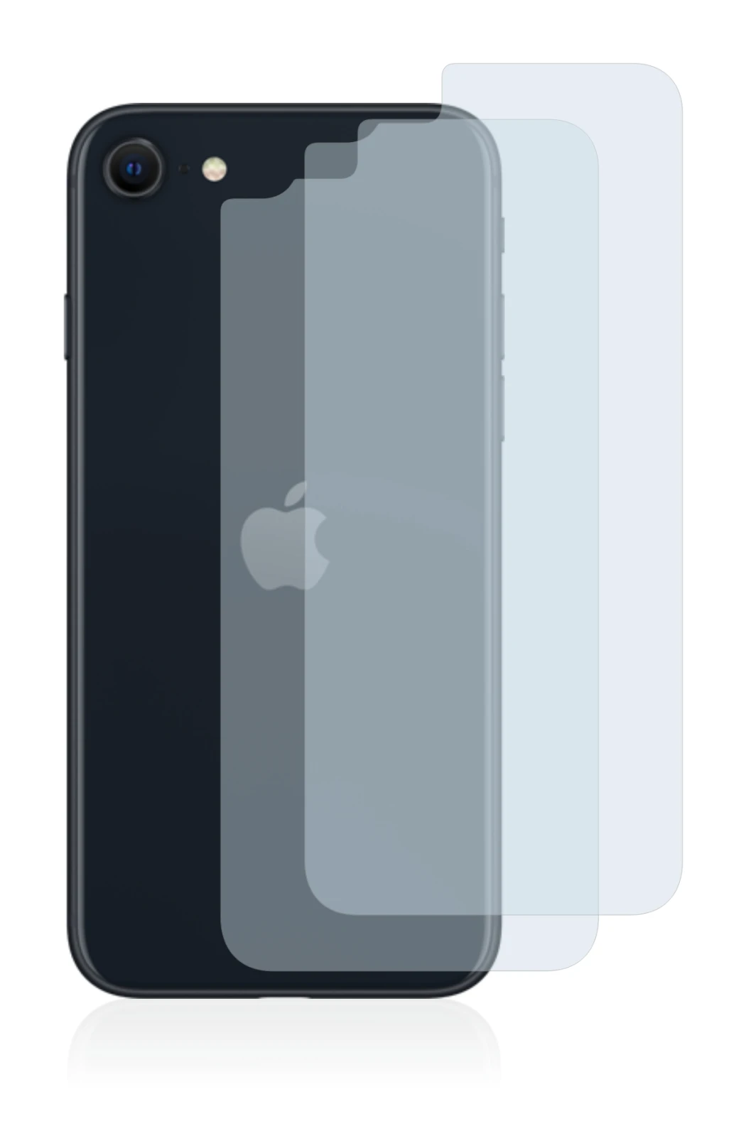 Imagen del dispositivo Apple iPhone SE 3 2022 (Trasero) con una amplia variedad de protectores de pantalla.