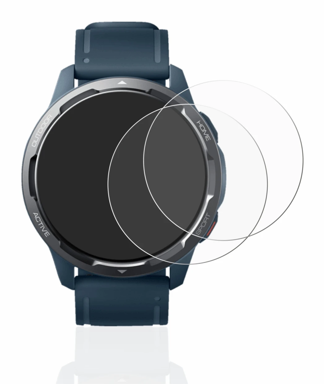 Imagen del dispositivo Xiaomi Watch S1 Active con una amplia variedad de protectores de pantalla.