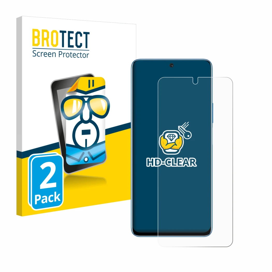Parte frontal de un envase de producto con el logotipo de la marca BROTECT. Al lado se muestra el dispositivo Honor Magic 4 Li