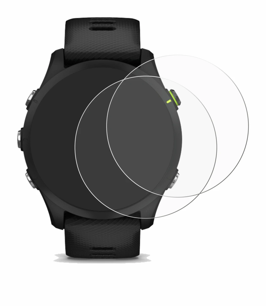 Imagen del dispositivo Garmin Forerunner 255 con una amplia variedad de protectores de pantalla.
