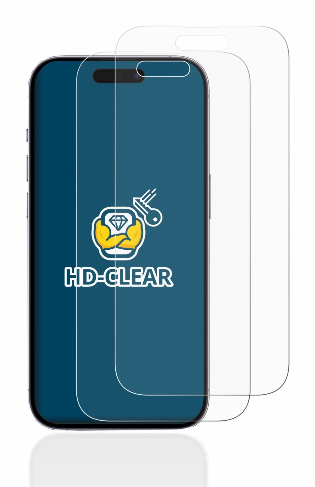 Imagen del dispositivo Apple iPhone 14 Pro con una amplia variedad de protectores de pantalla.