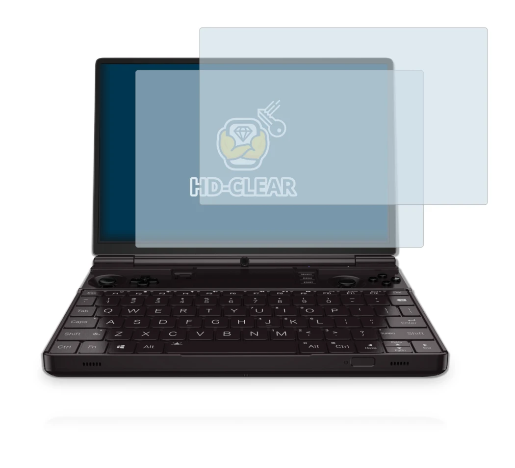 Imagen del dispositivo GPD Win Max 2 con una amplia variedad de protectores de pantalla.