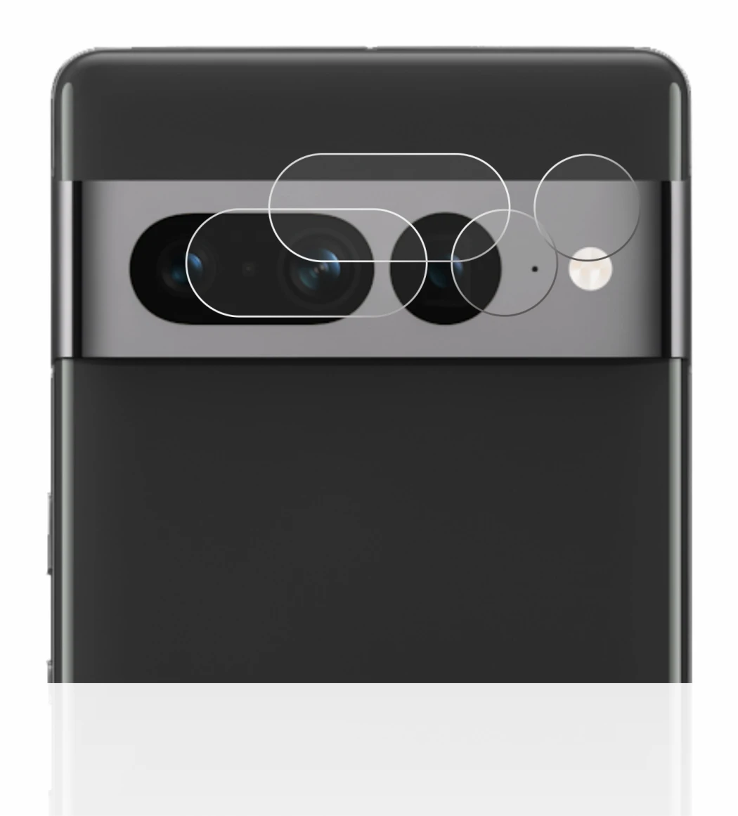 Imagen del dispositivo Google Pixel 7 Pro (SÓLO Cámara) con una amplia variedad de protectores de pantalla.
