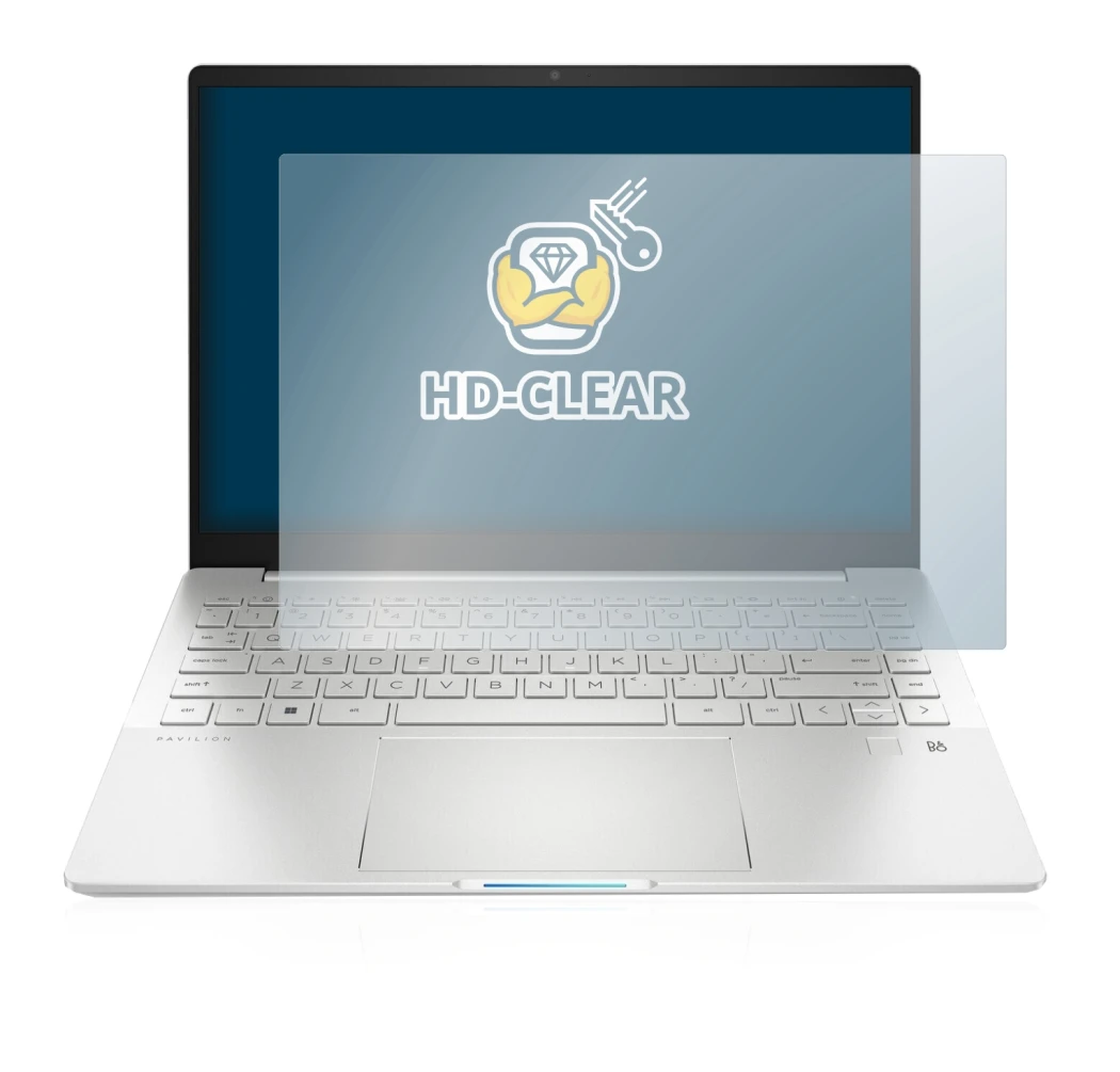 Imagen del dispositivo HP Pavilion Plus 14-eh con una amplia variedad de protectores de pantalla.