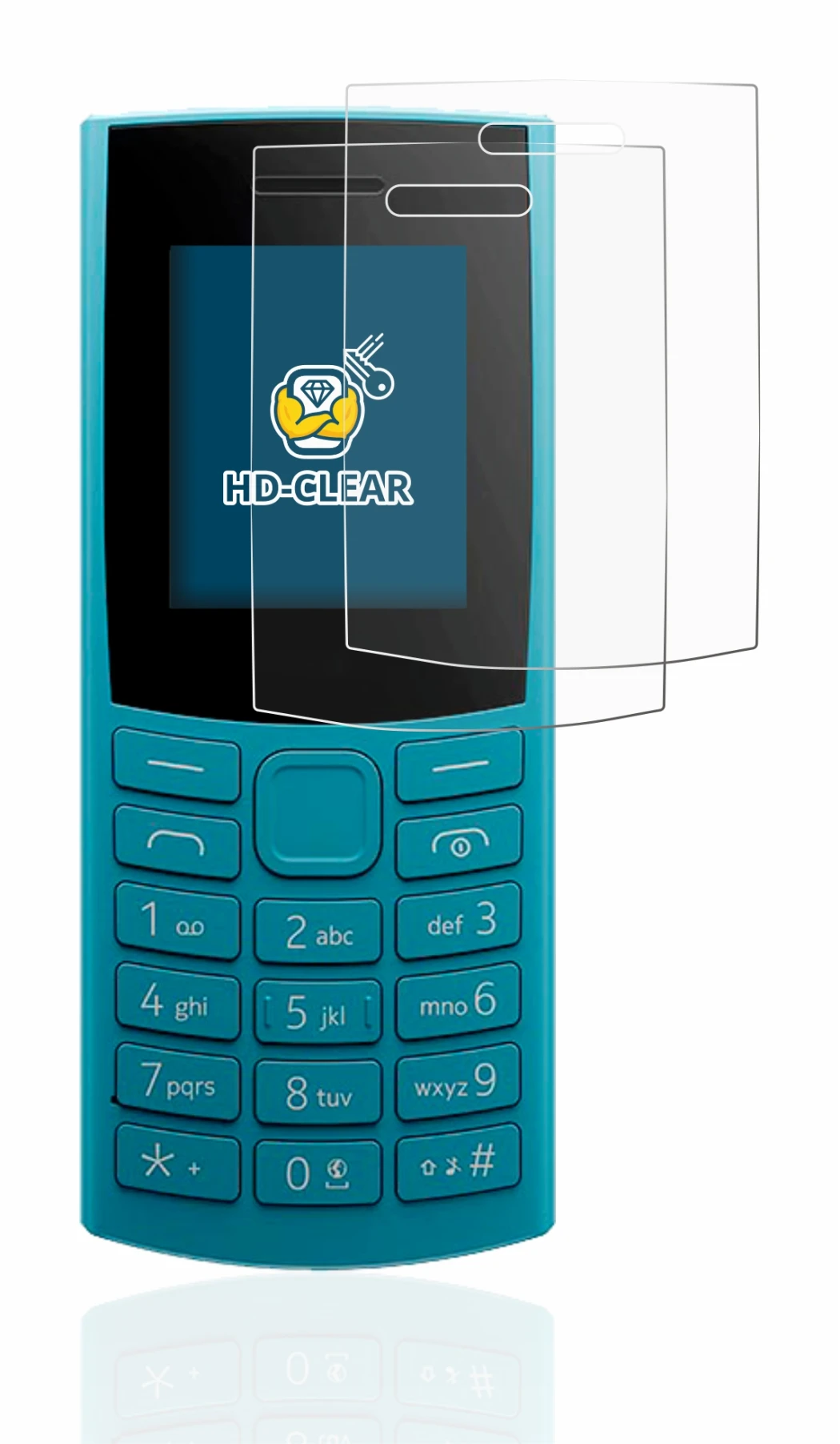 Imagen del dispositivo Nokia 105 4G (2023) con una amplia variedad de protectores de pantalla.