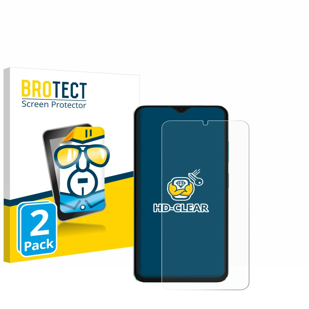 Parte frontal de un envase de producto con el logotipo de la marca BROTECT. Al lado se muestra el dispositivo Oscal C70 con su