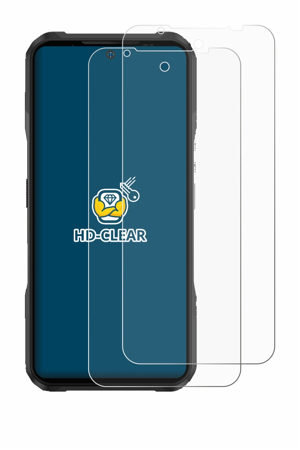 Imagen del dispositivo Doogee V20 Pro con una amplia variedad de protectores de pantalla.