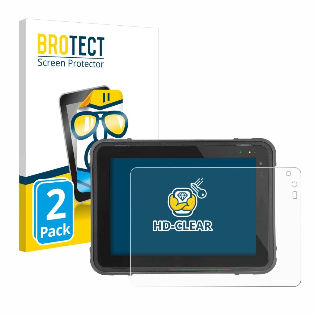 Parte frontal de un envase de producto con el logotipo de la marca BROTECT. Al lado se muestra el dispositivo Texa Axone Nemo 
