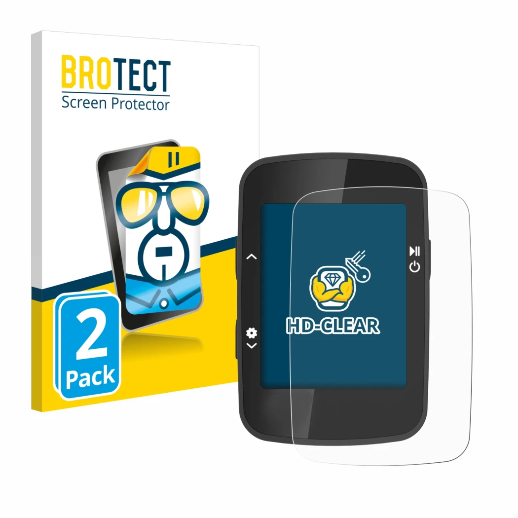 Parte frontal de un envase de producto con el logotipo de la marca BROTECT. Al lado se muestra el dispositivo CooSpo BC26 con