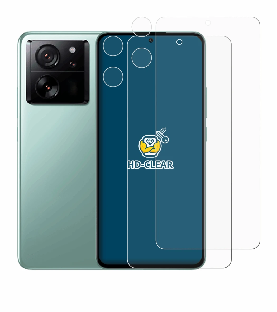 Imagen del dispositivo Xiaomi 13T Pro (Frontal+Cámara) con una amplia variedad de protectores de pantalla.