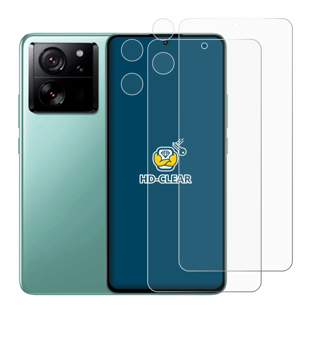 Imagen del dispositivo Xiaomi 13T (Frontal+Cámara) con una amplia variedad de protectores de pantalla.