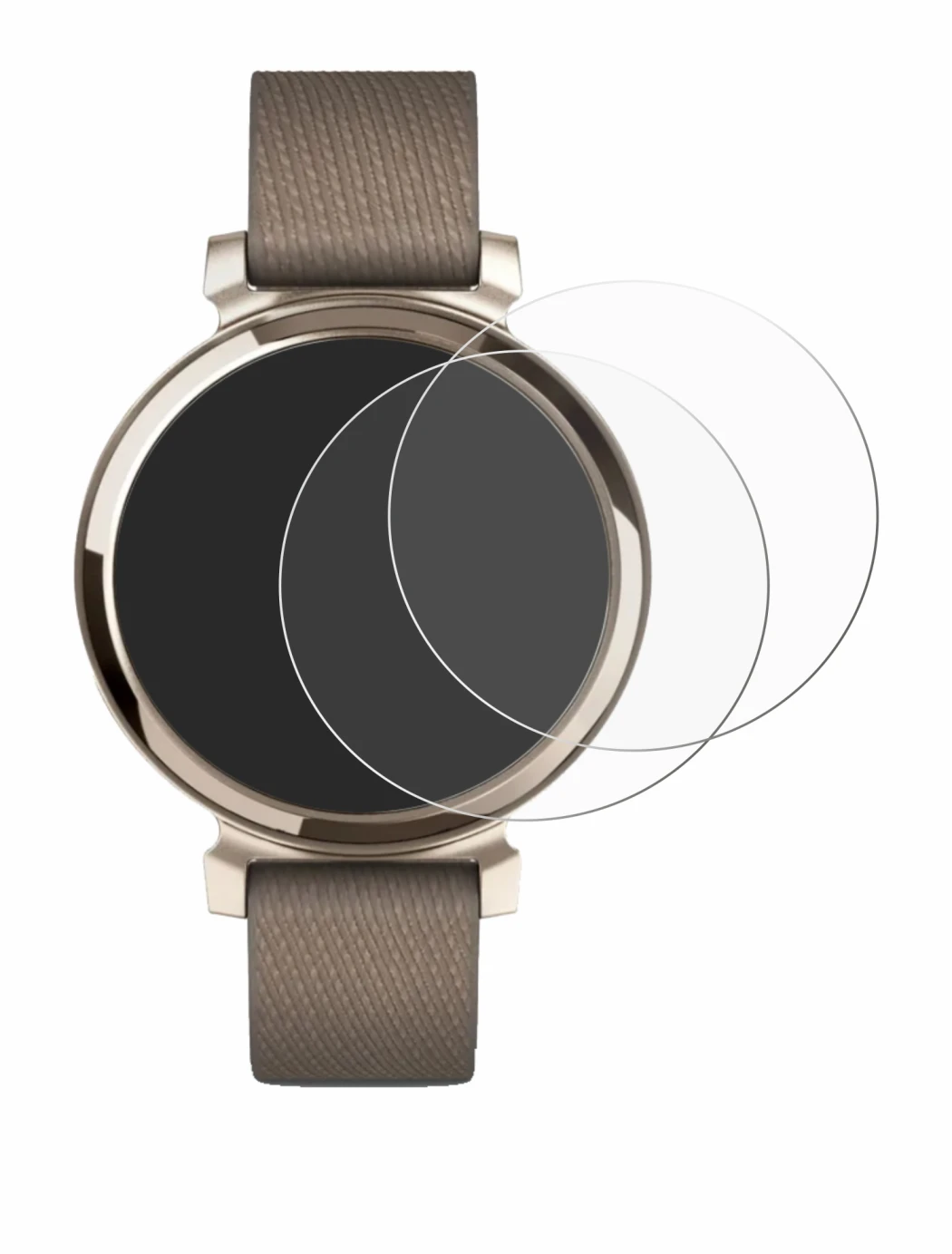 Imagen del dispositivo Garmin Lily 2 con una amplia variedad de protectores de pantalla.