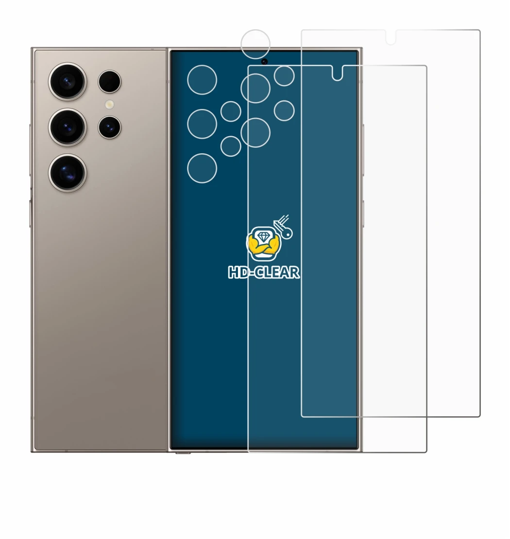 Imagen del dispositivo Samsung Galaxy S24 Ultra (case-friendly) (Frontal+Cámara) con una amplia variedad de protectores de pan