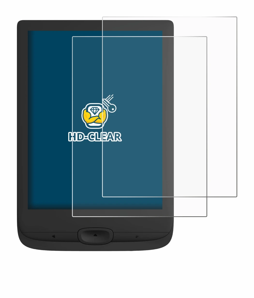 Imagen del dispositivo PocketBook Basic Lux 4 con una amplia variedad de protectores de pantalla.