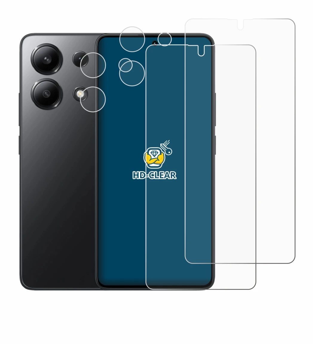 Imagen del dispositivo Xiaomi Redmi Note 13 (Frontal+Cámara) con una amplia variedad de protectores de pantalla.