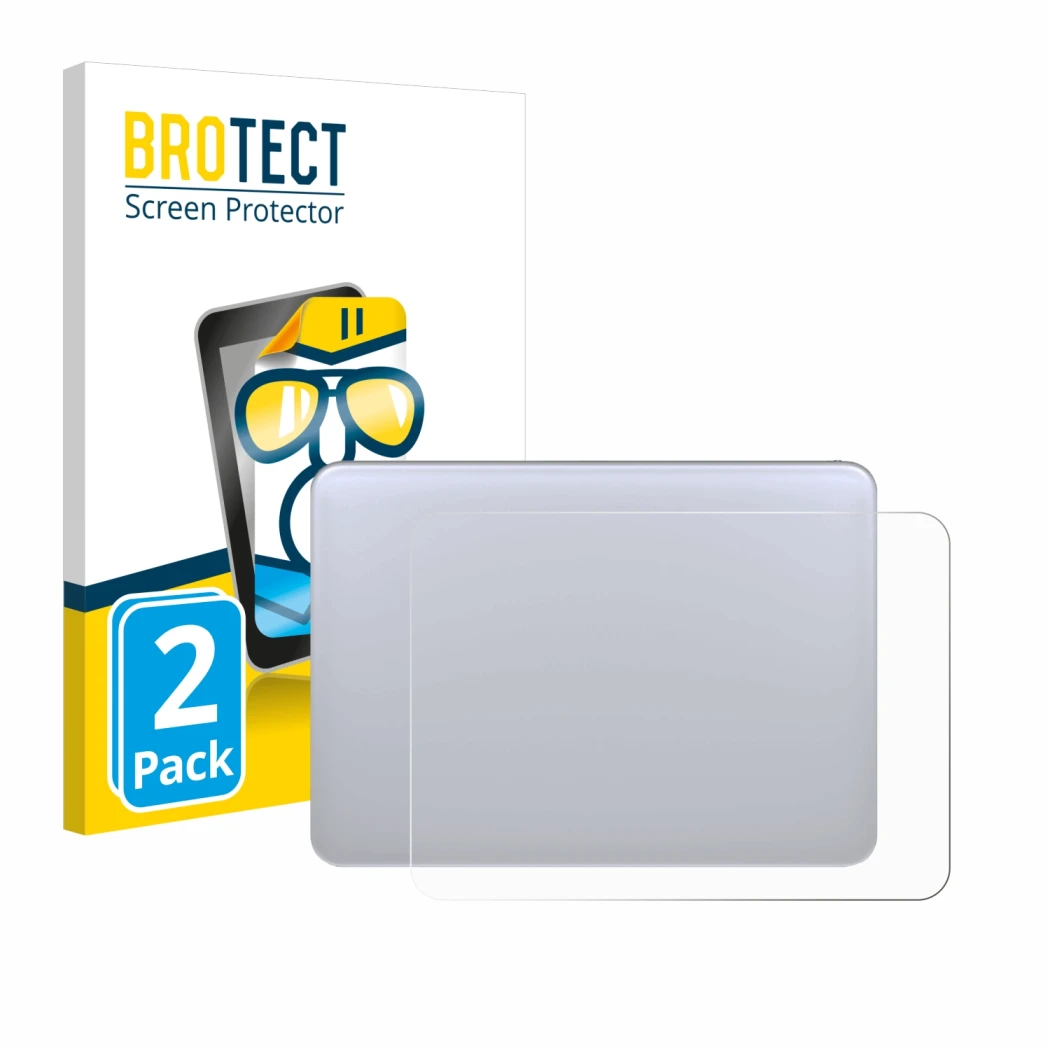 Parte frontal de un envase de producto con el logotipo de la marca BROTECT. Al lado se muestra el dispositivo Apple Magic 3 (T