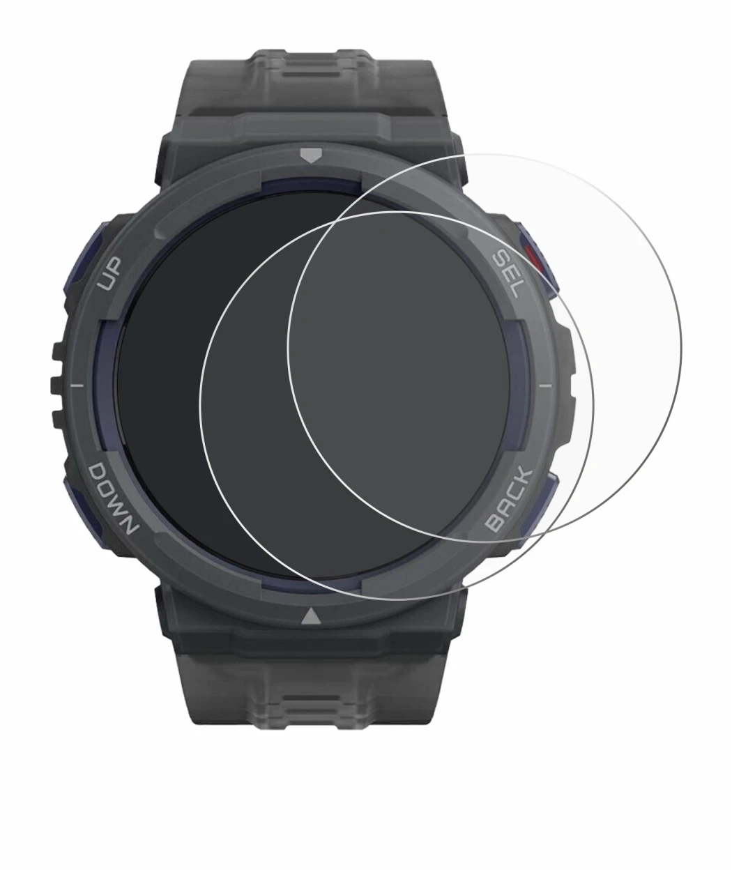 Imagen del dispositivo Amazfit Active Edge con una amplia variedad de protectores de pantalla.
