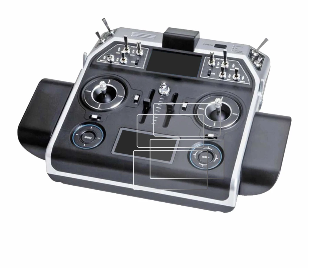 Imagen del dispositivo Graupner MC-28 con una amplia variedad de protectores de pantalla.