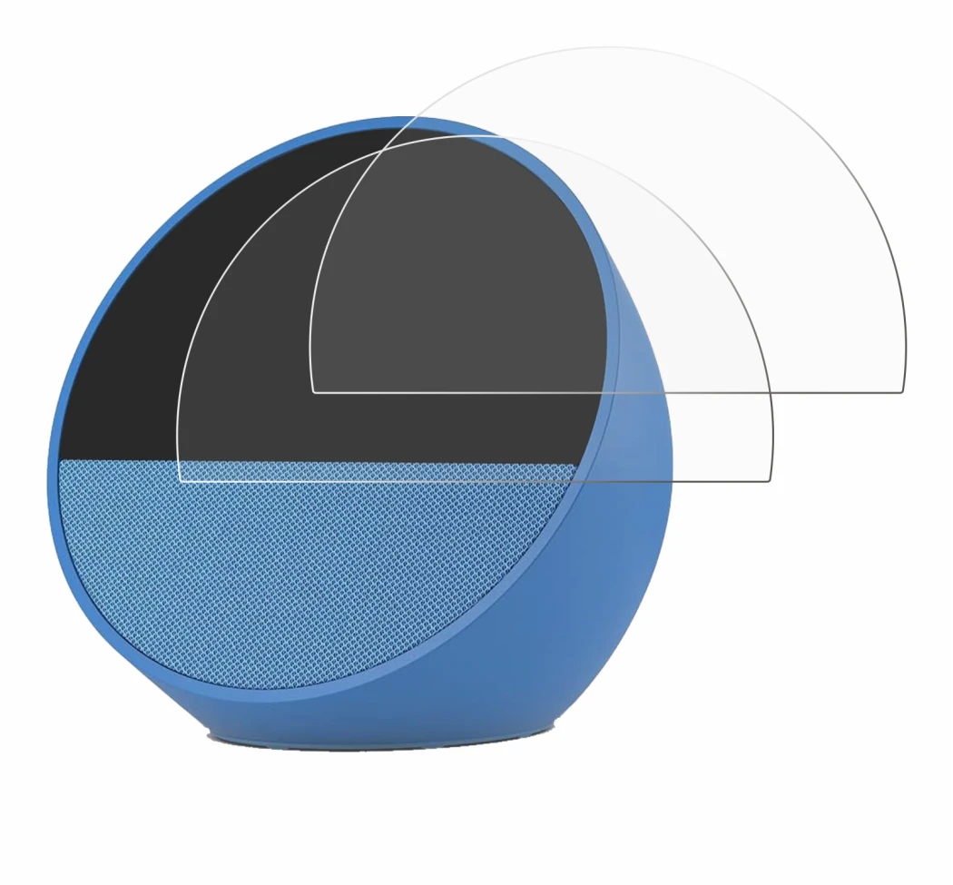 Imagen del dispositivo Amazon Echo Spot 2024 con una amplia variedad de protectores de pantalla.