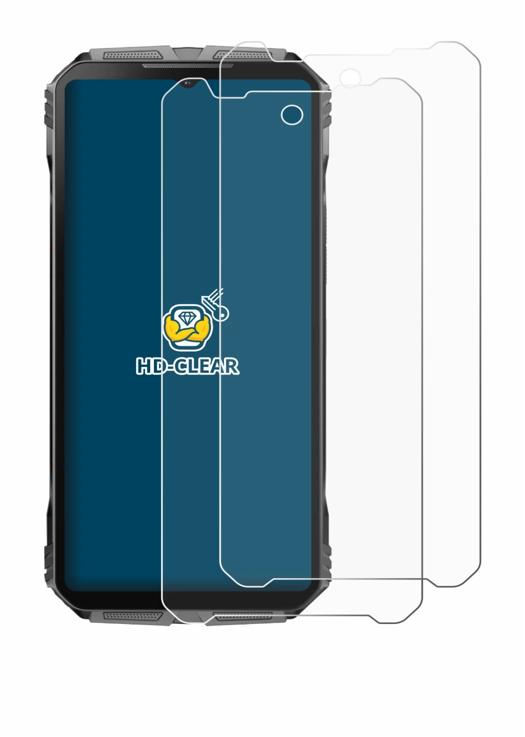 Imagen del dispositivo Doogee V40 Pro con una amplia variedad de protectores de pantalla.