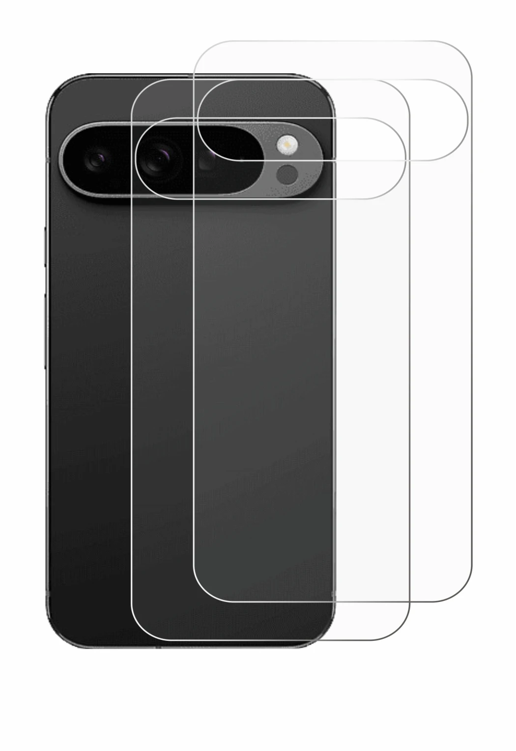 Imagen del dispositivo Google Pixel 9 Pro XL (Trasero) con una amplia variedad de protectores de pantalla.