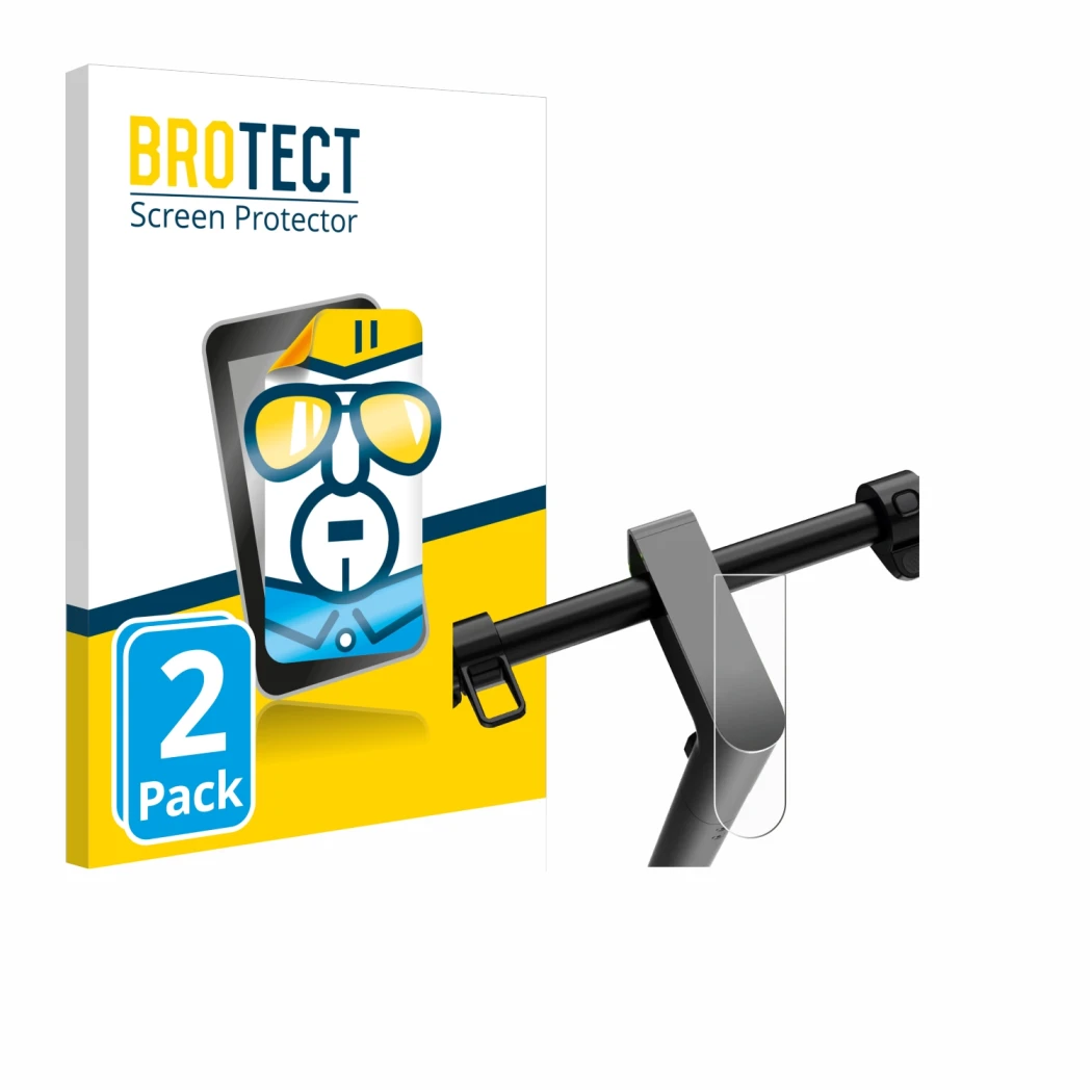 Parte frontal de un envase de producto con el logotipo de la marca BROTECT. Al lado se muestra el dispositivo Navee S65 con su