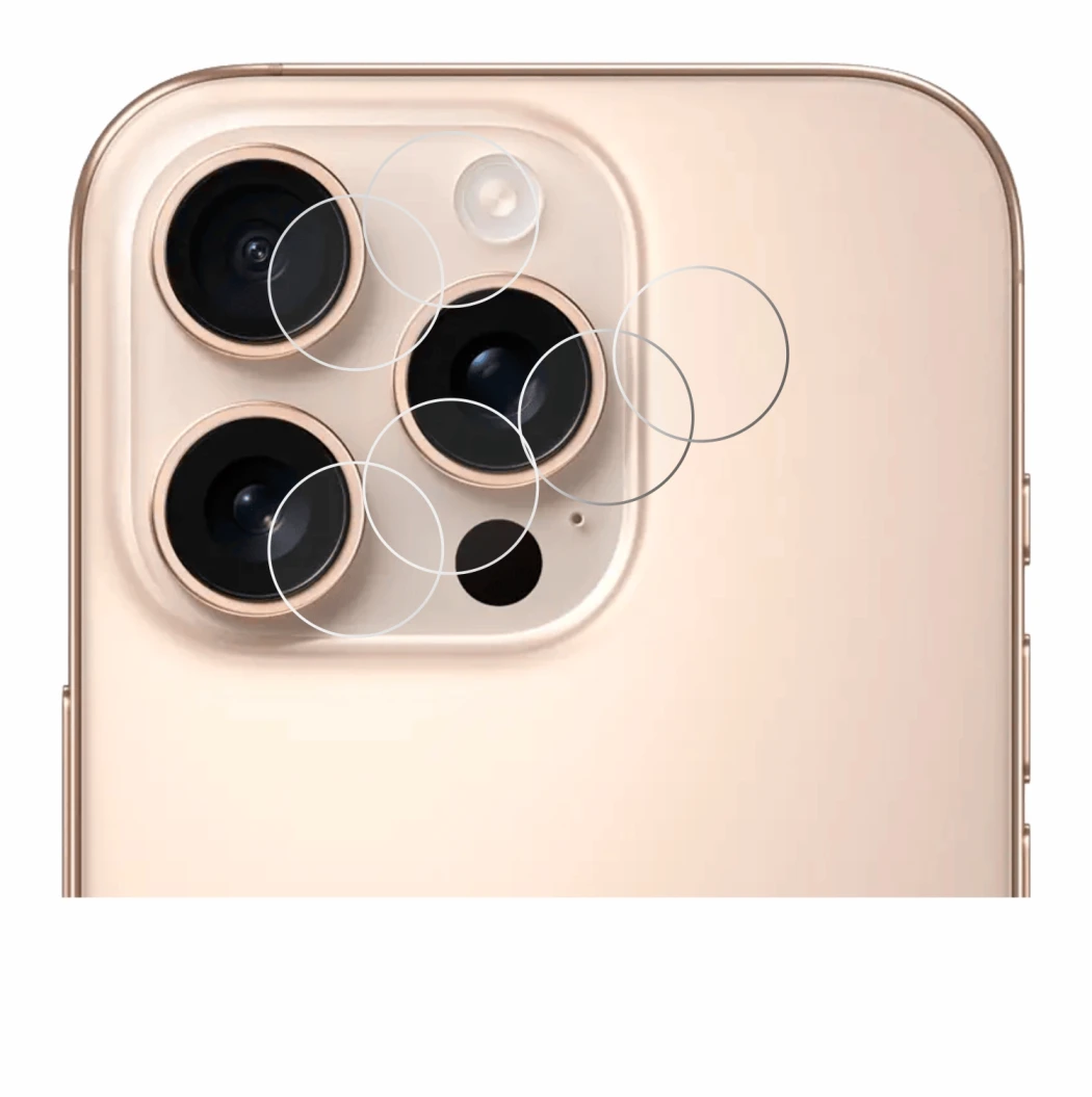 Imagen del dispositivo Apple iPhone 16 Pro (SÓLO Cámara) con una amplia variedad de protectores de pantalla.