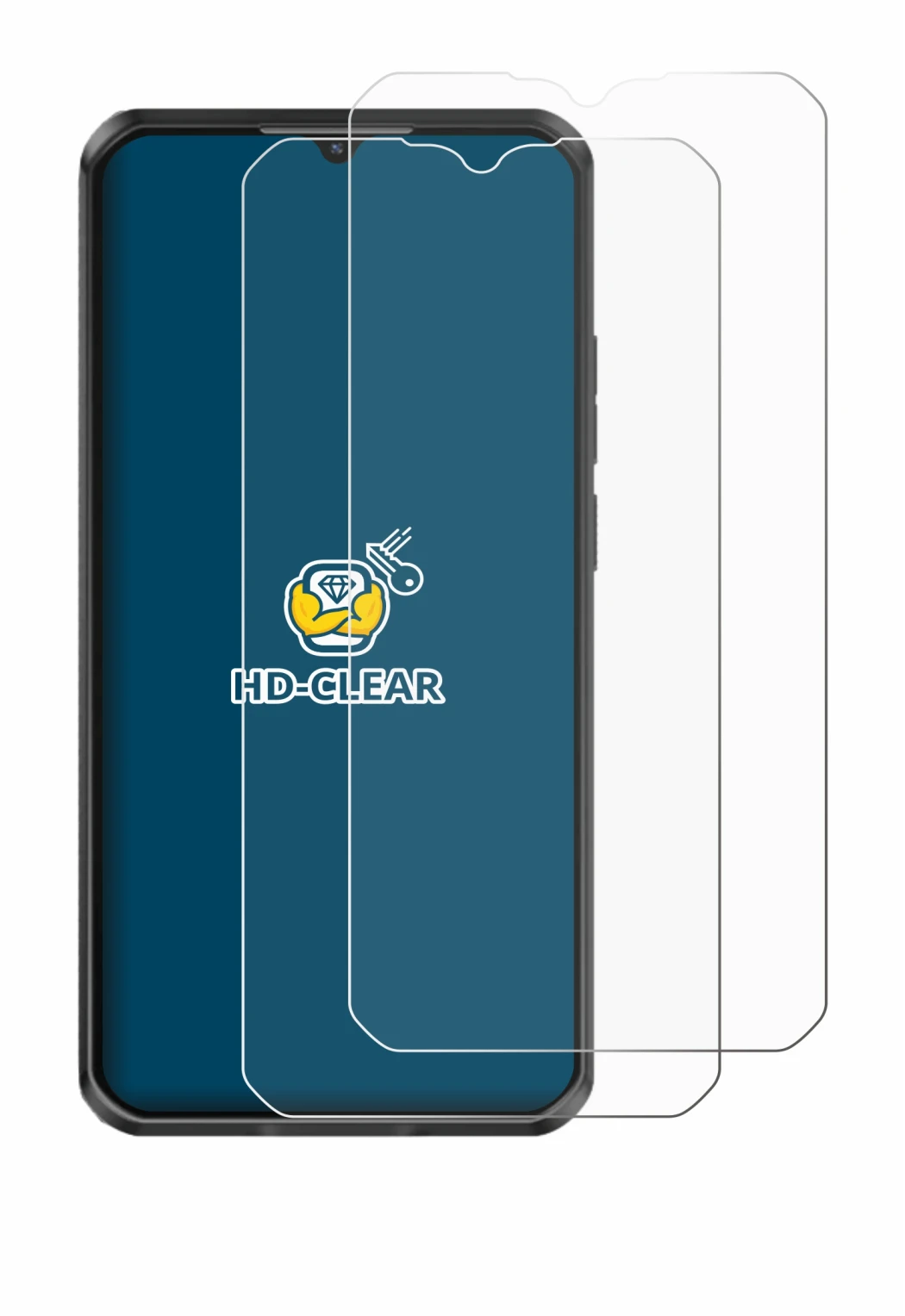 Imagen del dispositivo Oukitel WP50 con una amplia variedad de protectores de pantalla.