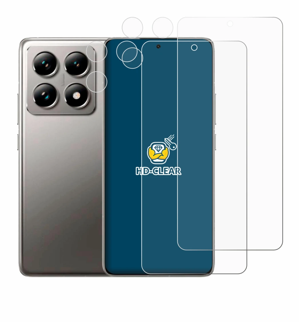 Imagen del dispositivo Xiaomi 14T (Frontal+Cámara) con una amplia variedad de protectores de pantalla.