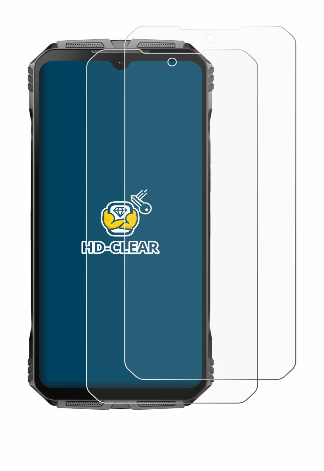 Imagen del dispositivo Doogee S Cyber con una amplia variedad de protectores de pantalla.