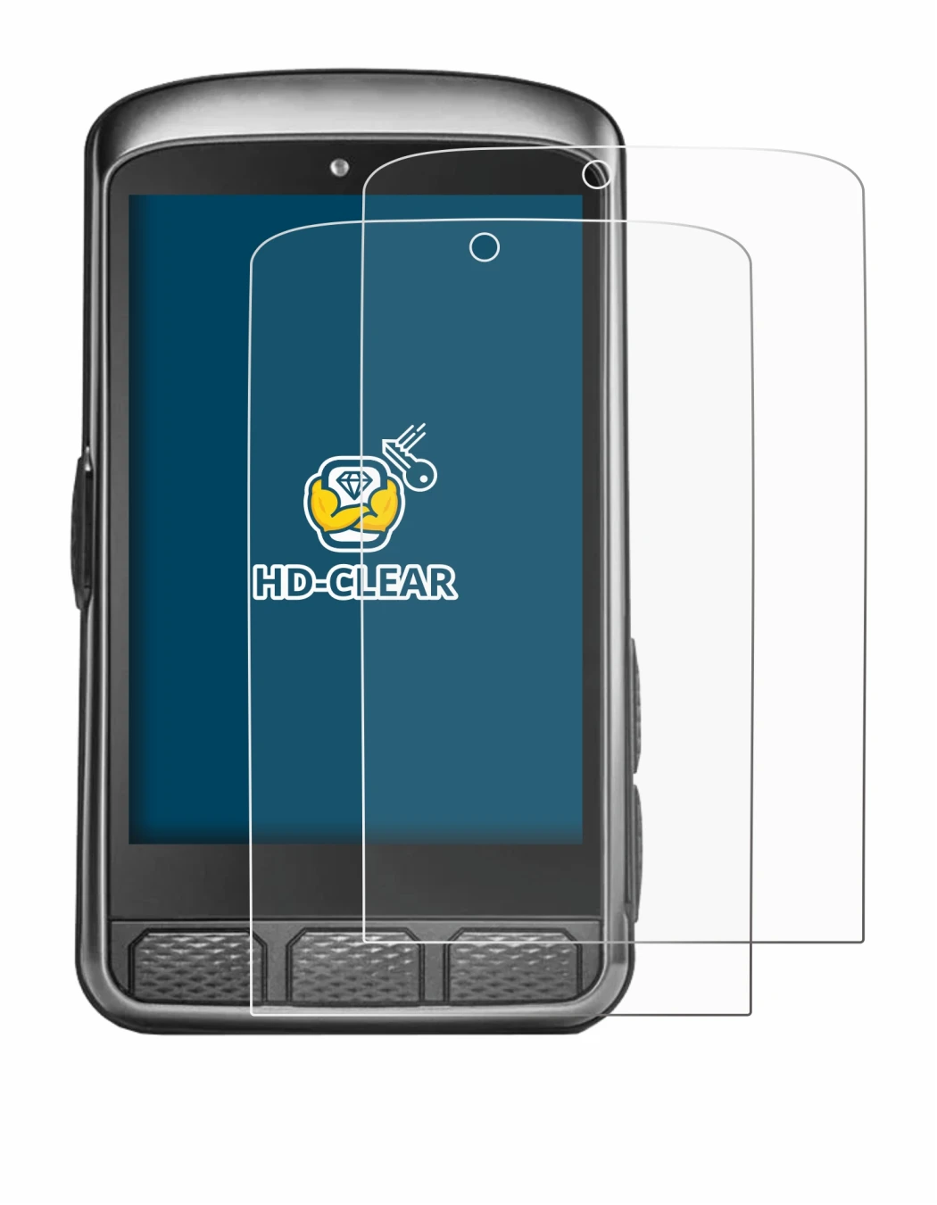 Imagen del dispositivo Wahoo Elemnt ACE con una amplia variedad de protectores de pantalla.