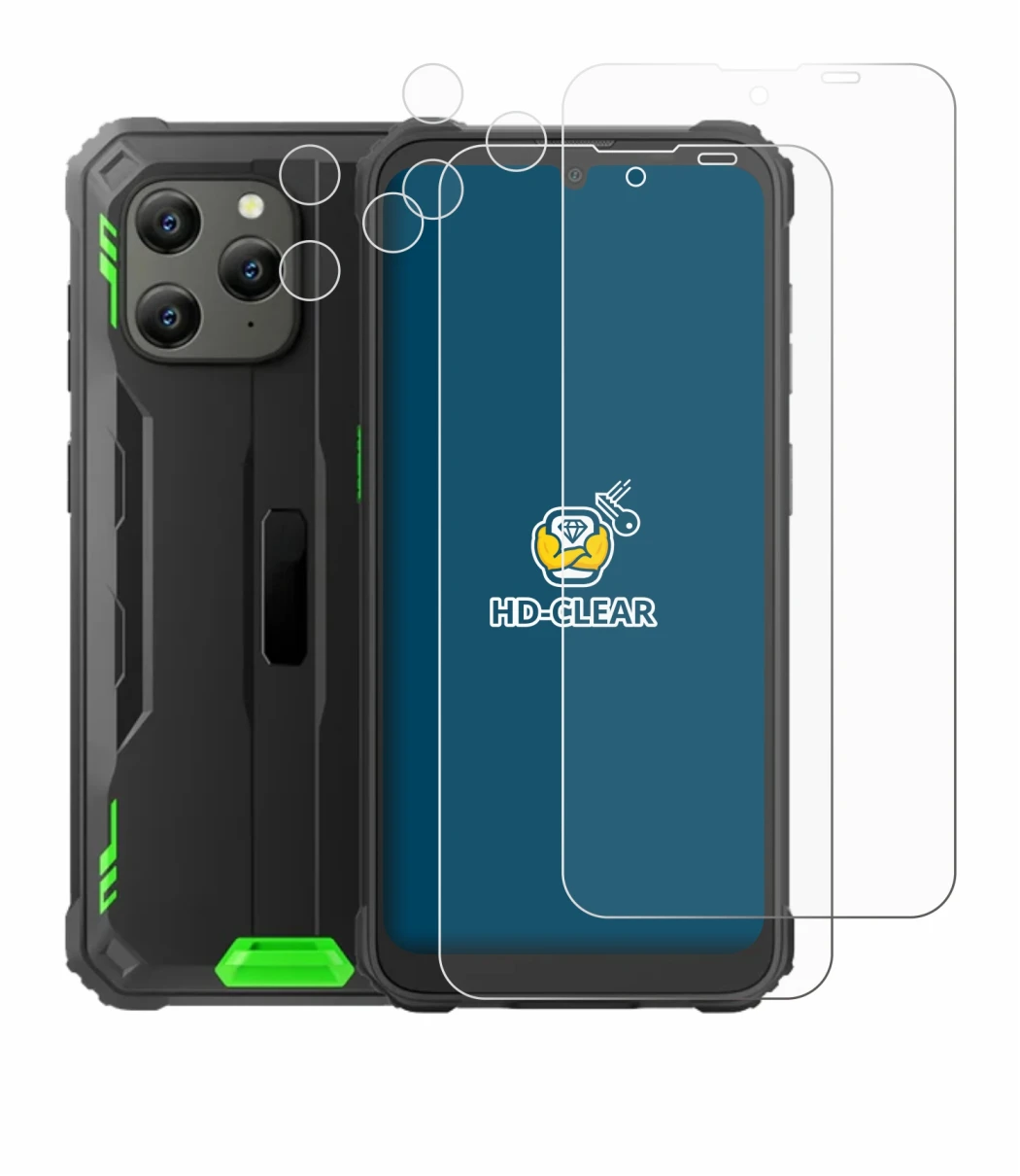 Imagen del dispositivo Blackview BV5300 Plus (Frontal+Cámara) con una amplia variedad de protectores de pantalla.