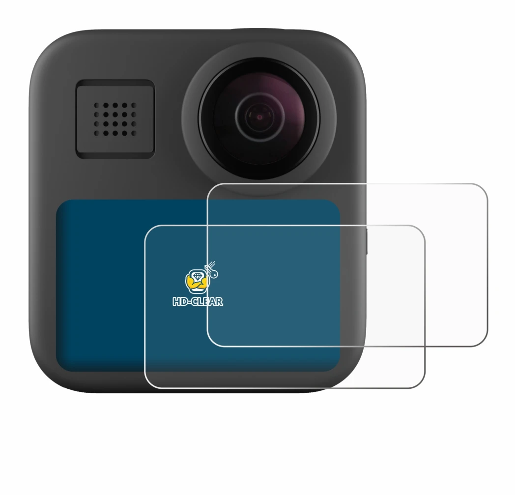 Imagen del dispositivo GoPro Max (2025) con una amplia variedad de protectores de pantalla.