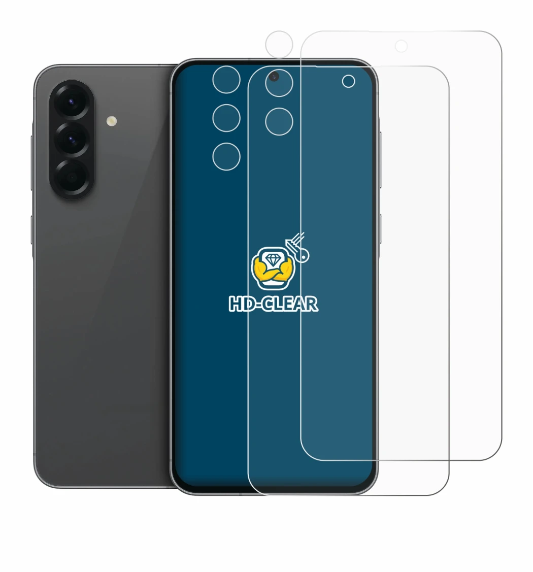 Imagen del dispositivo Samsung Galaxy A56 5G (Frontal+Cámara) con una amplia variedad de protectores de pantalla.
