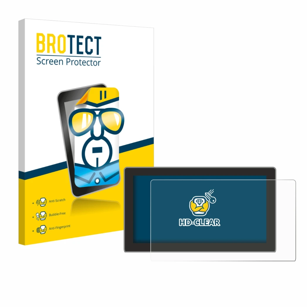 Parte frontal de un envase de producto con el logotipo de la marca BROTECT. Al lado se muestra el dispositivo Cupra Tavascan 1