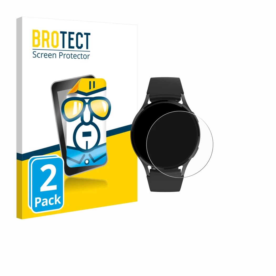 Parte frontal de un envase de producto con el logotipo de la marca BROTECT. Al lado se muestra el dispositivo Levowatch EDGY c