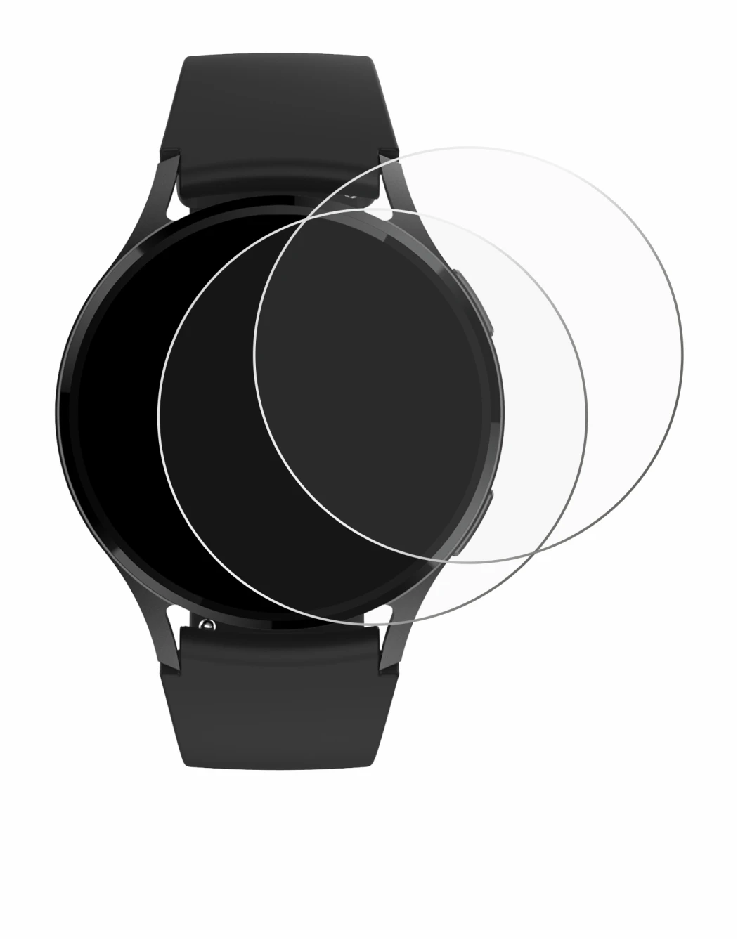 Imagen del dispositivo Levowatch EDGY con una amplia variedad de protectores de pantalla.