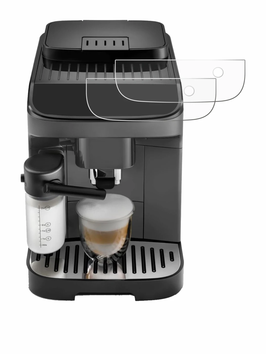 Imagen del dispositivo DeLonghi Magnifica Evo con una amplia variedad de protectores de pantalla.