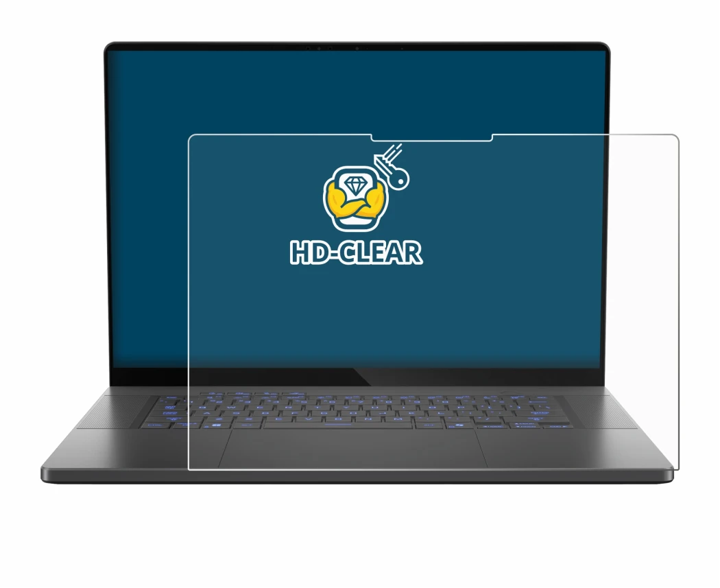 Imagen del dispositivo ASUS ROG Zephyrus G16 2025 con una amplia variedad de protectores de pantalla.