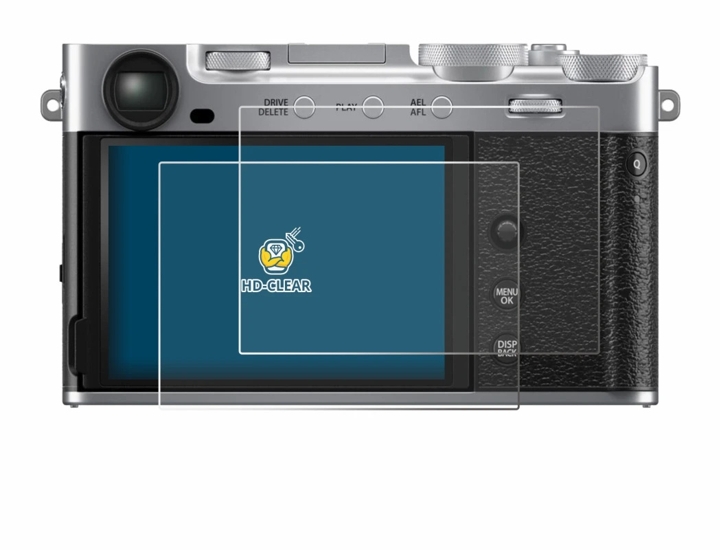Imagen del dispositivo Fujifilm X-E5 con una amplia variedad de protectores de pantalla.