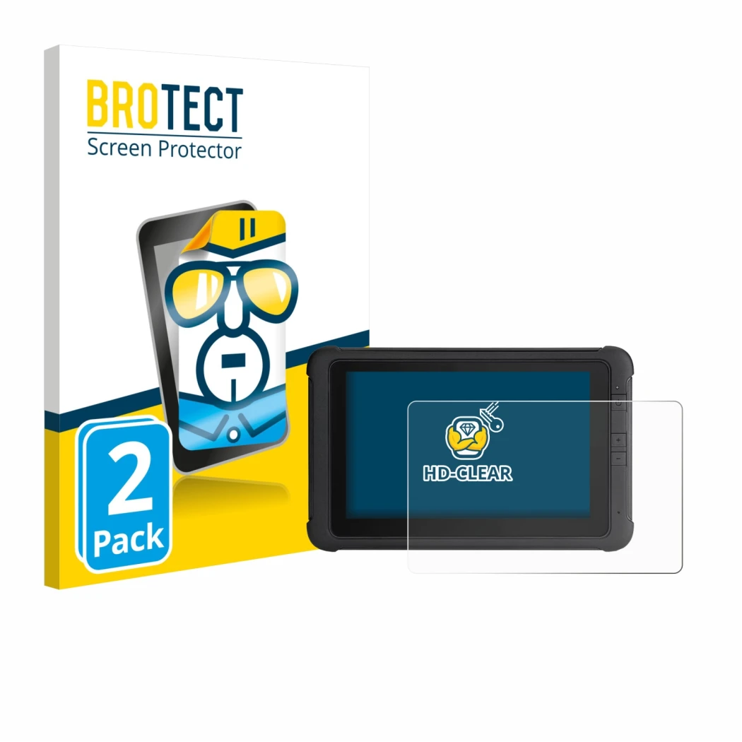 Parte frontal de un envase de producto con el logotipo de la marca BROTECT. Al lado se muestra el dispositivo Webfleet PRO 847