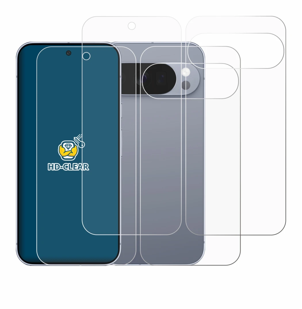 Imagen del dispositivo Google Pixel 10 Pro (Frontal+Trasero) con una amplia variedad de protectores de pantalla.