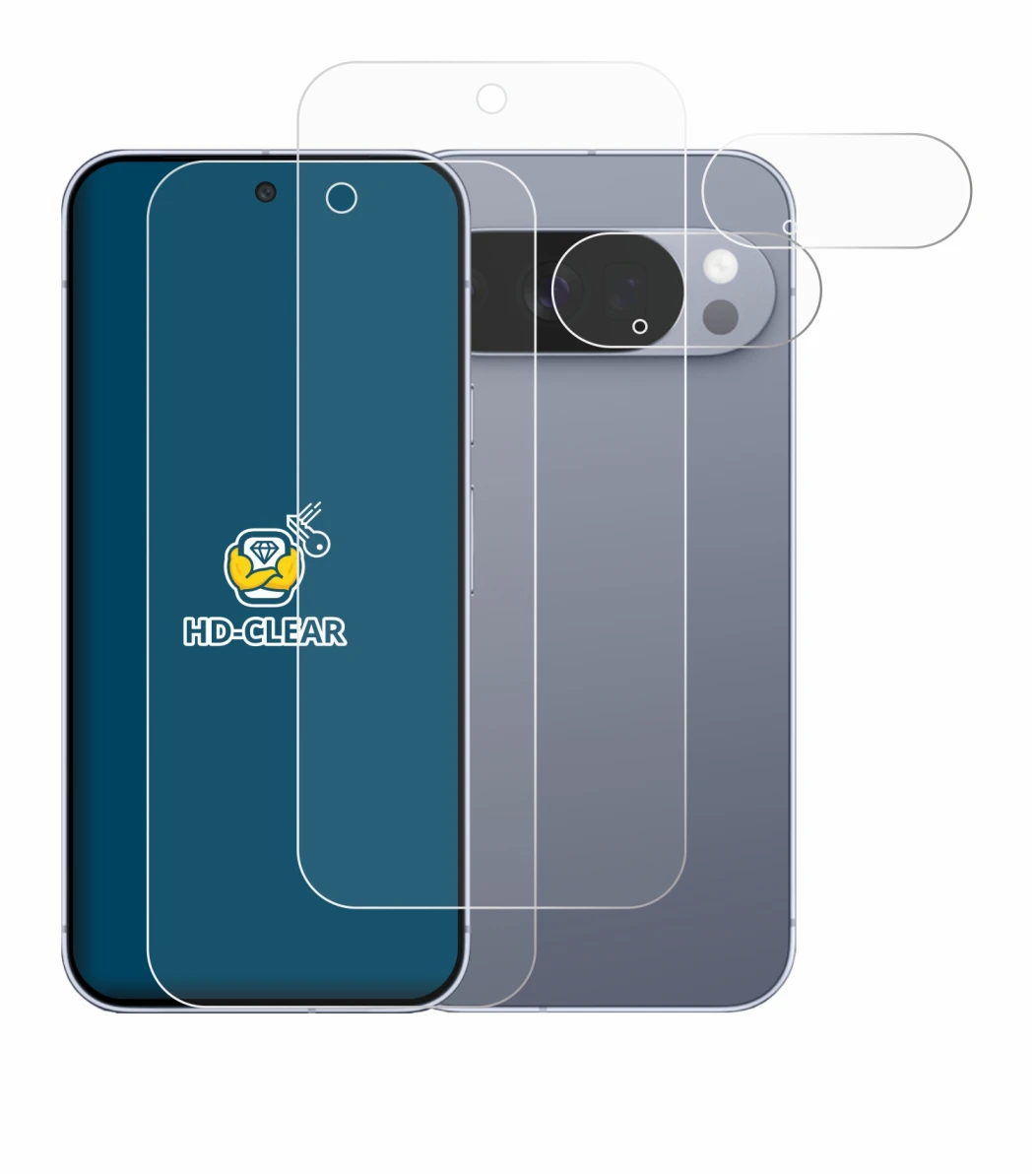 Imagen del dispositivo Google Pixel 10 Pro (Frontal+Cámara) con una amplia variedad de protectores de pantalla.