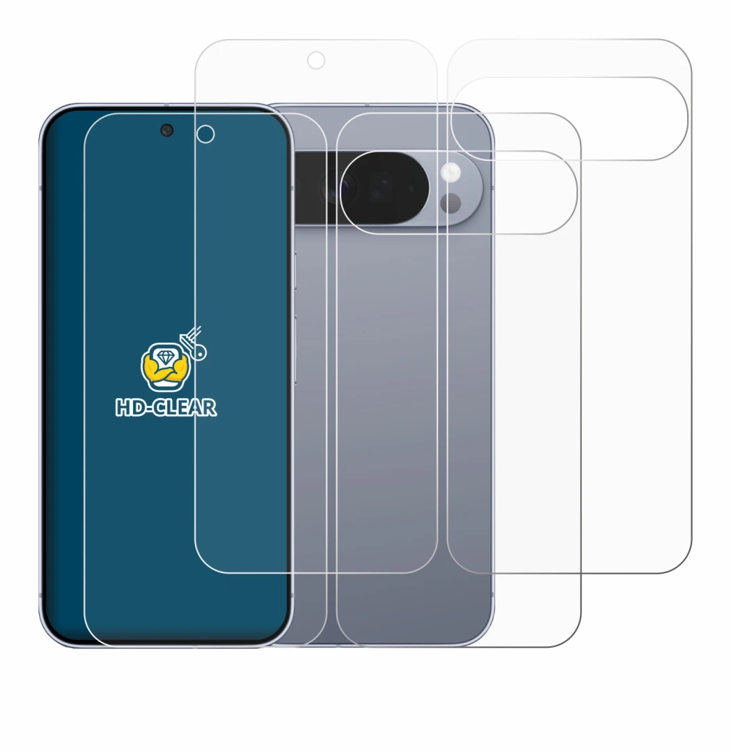 Imagen del dispositivo Google Pixel 10 Pro XL (Frontal+Trasero) con una amplia variedad de protectores de pantalla.