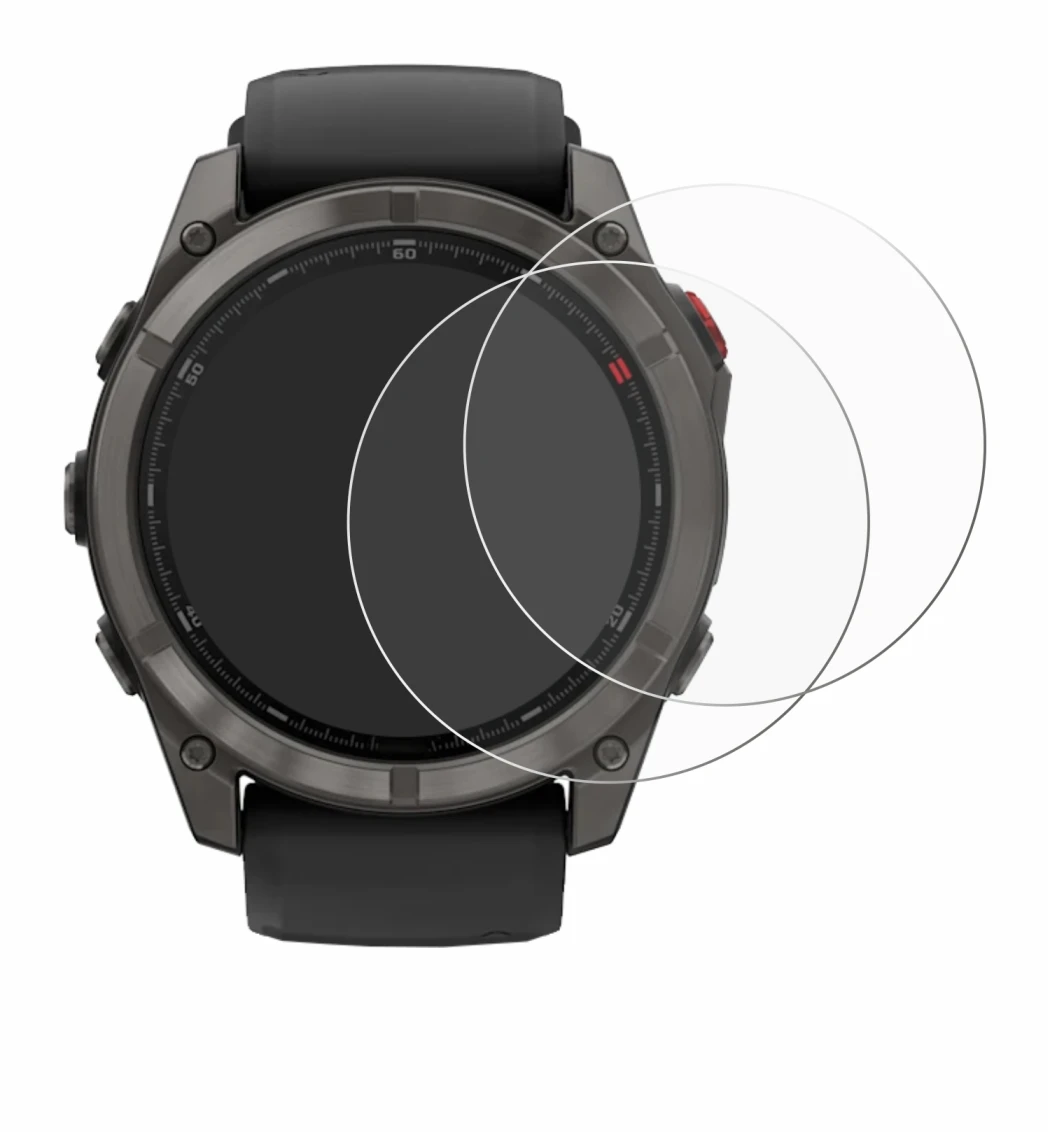 Imagen del dispositivo Garmin Fenix 8 Pro AMOLED (51 mm) con una amplia variedad de protectores de pantalla.