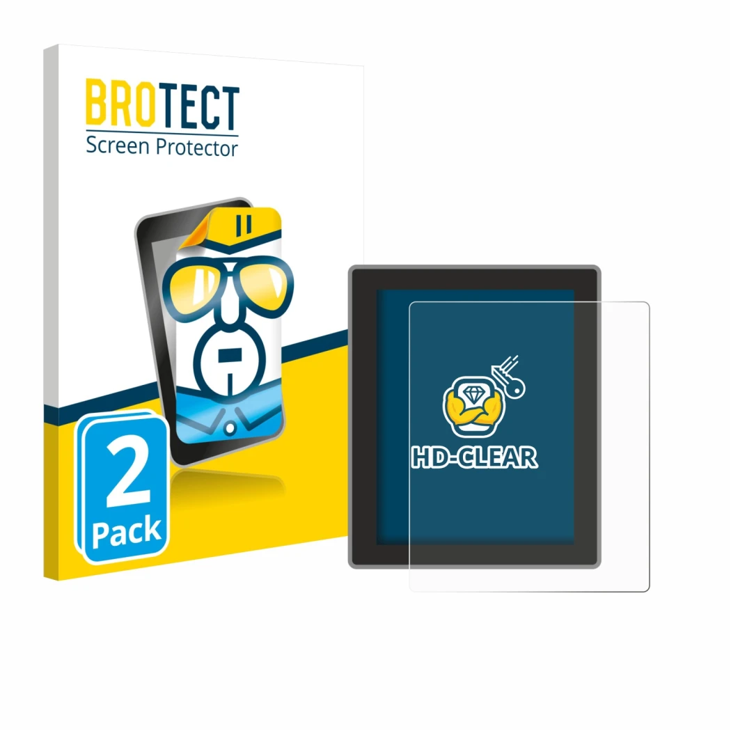 Parte frontal de un envase de producto con el logotipo de la marca BROTECT. Al lado se muestra el dispositivo Peterson Strobos