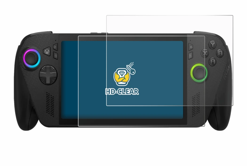 Imagen del dispositivo ASUS ROG Xbox Ally X con una amplia variedad de protectores de pantalla.