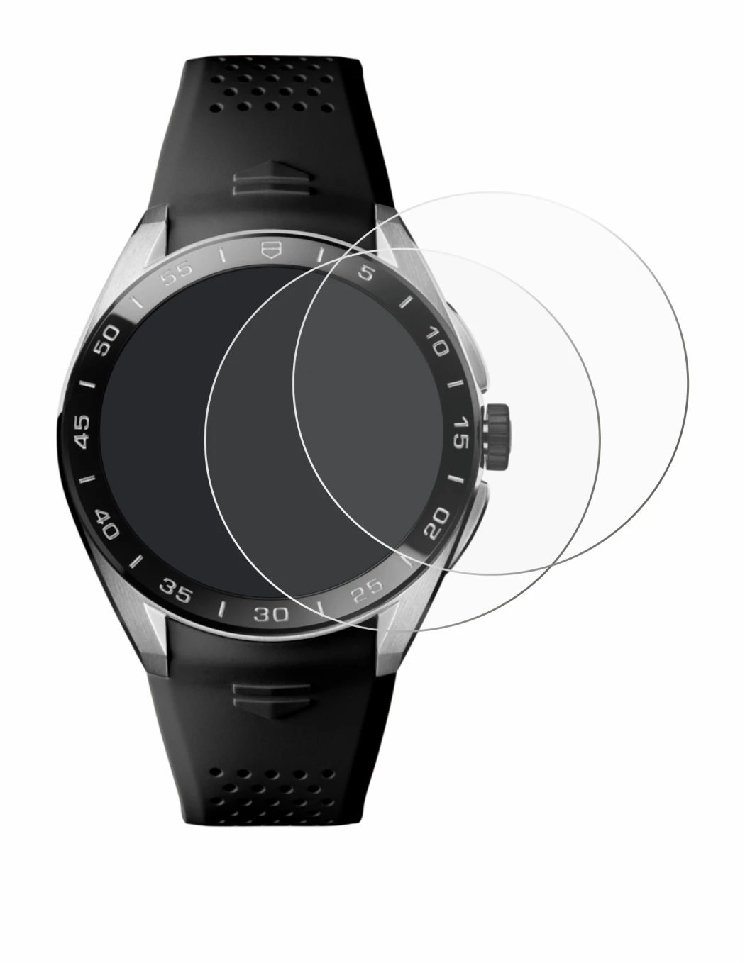 Imagen del dispositivo TAG Heuer Connected Calibre E5 (45 mm) con una amplia variedad de protectores de pantalla.