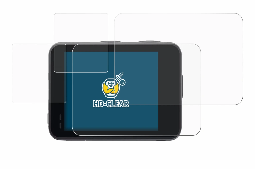 Imagen del dispositivo Akaso Brave 7 con una amplia variedad de protectores de pantalla.