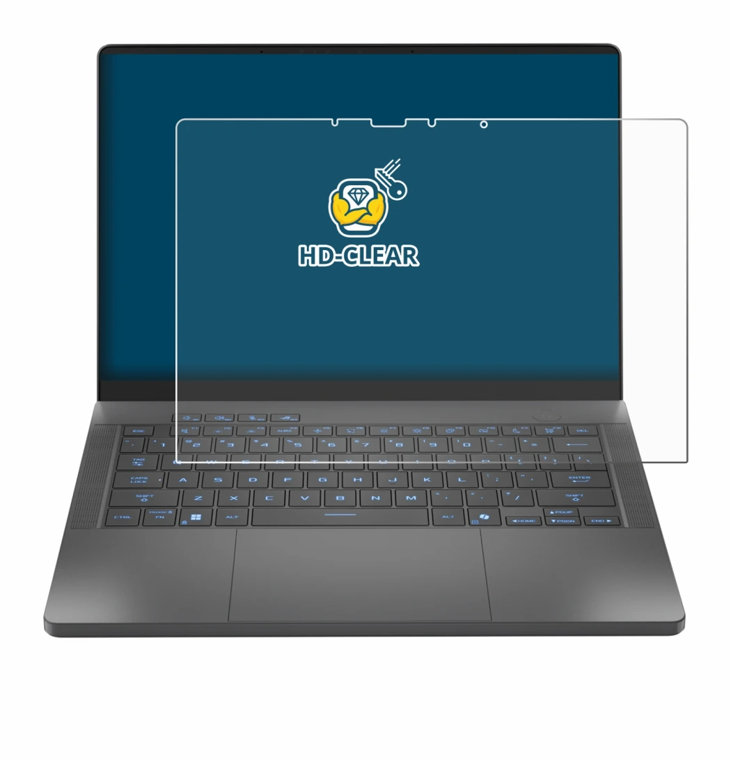 Imagen del dispositivo ASUS ROG Zephyrus G14 2025 GA403 con una amplia variedad de protectores de pantalla.